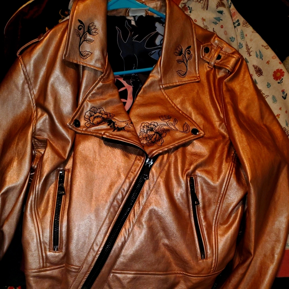 Disney Maleficent Rose Gold Biker Jacket